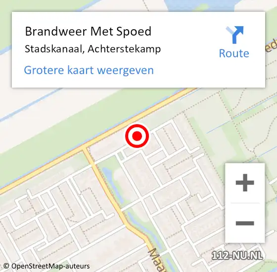 Locatie op kaart van de 112 melding: Brandweer Met Spoed Naar Stadskanaal, Achterstekamp op 1 april 2014 17:57