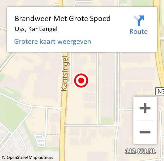 Locatie op kaart van de 112 melding: Brandweer Met Grote Spoed Naar Oss, Kantsingel op 19 mei 2019 18:05