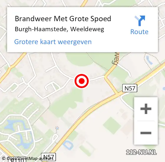 Locatie op kaart van de 112 melding: Brandweer Met Grote Spoed Naar Burgh-Haamstede, Weeldeweg op 19 mei 2019 18:49