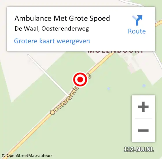 Locatie op kaart van de 112 melding: Ambulance Met Grote Spoed Naar De Waal, Oosterenderweg op 19 mei 2019 21:24