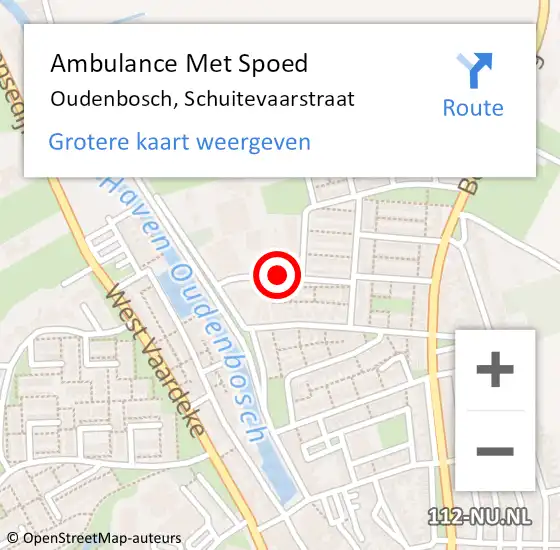 Locatie op kaart van de 112 melding: Ambulance Met Spoed Naar Oudenbosch, Schuitevaarstraat op 19 mei 2019 23:06