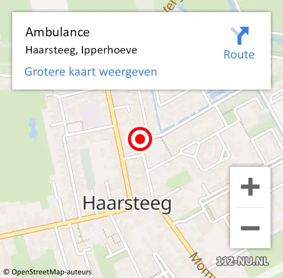 Locatie op kaart van de 112 melding: Ambulance Haarsteeg, Ipperhoeve op 20 mei 2019 03:18