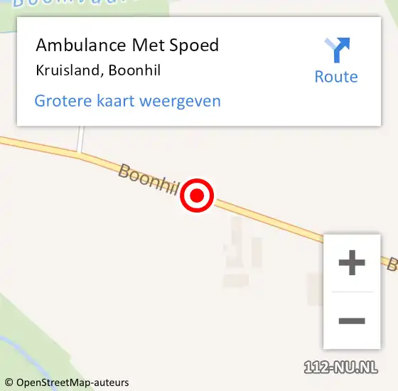 Locatie op kaart van de 112 melding: Ambulance Met Spoed Naar Kruisland, Boonhil op 20 mei 2019 05:32