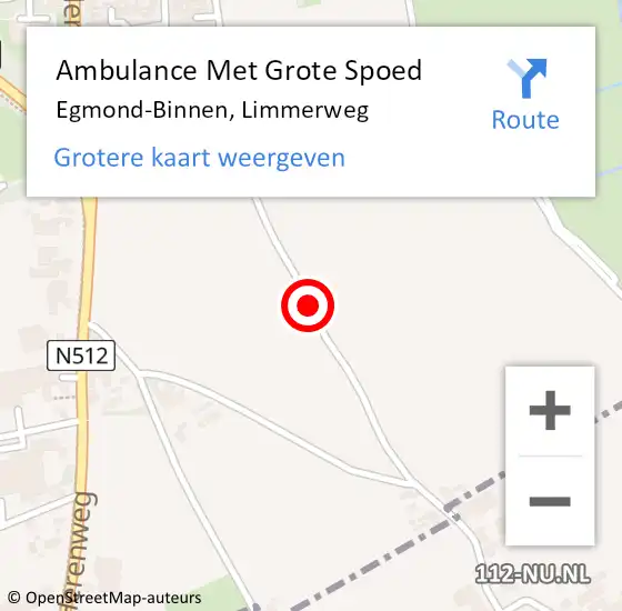 Locatie op kaart van de 112 melding: Ambulance Met Grote Spoed Naar Egmond-Binnen, Limmerweg op 20 mei 2019 06:41