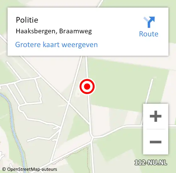 Locatie op kaart van de 112 melding: Politie Haaksbergen, Braamweg op 20 mei 2019 07:20