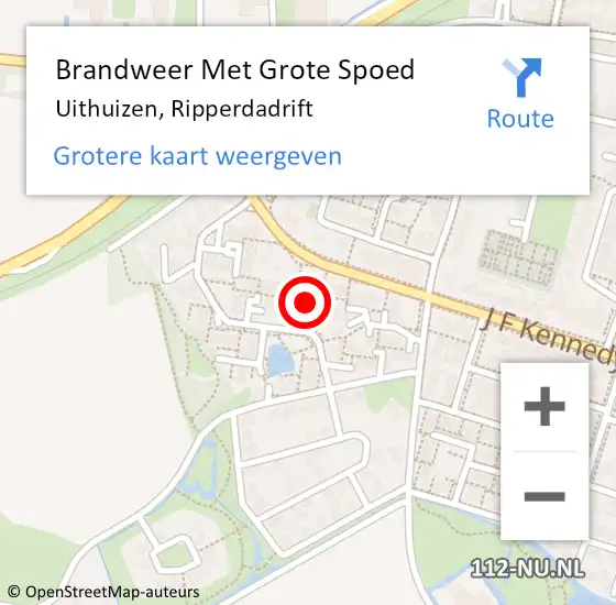 Locatie op kaart van de 112 melding: Brandweer Met Grote Spoed Naar Uithuizen, Ripperdadrift op 20 mei 2019 07:36