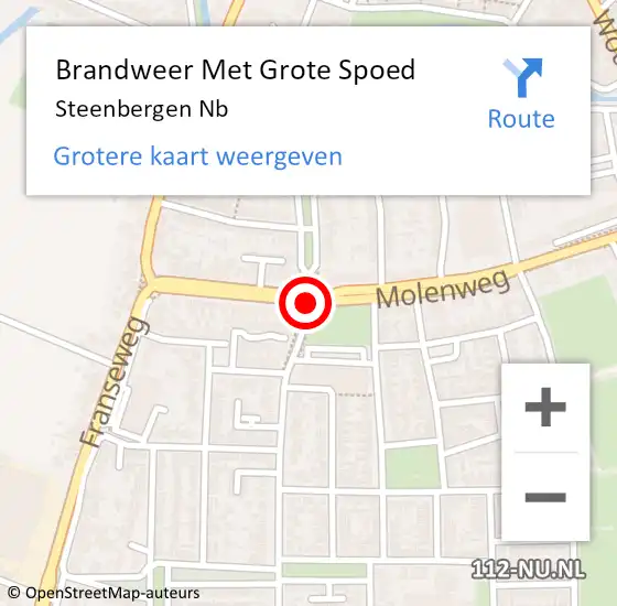 Locatie op kaart van de 112 melding: Brandweer Met Grote Spoed Naar Steenbergen Nb op 20 mei 2019 07:43