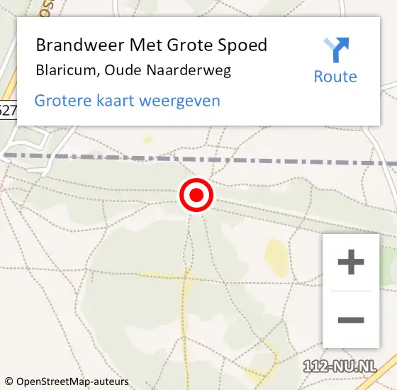 Locatie op kaart van de 112 melding: Brandweer Met Grote Spoed Naar Blaricum, Oude Naarderweg op 20 mei 2019 08:15