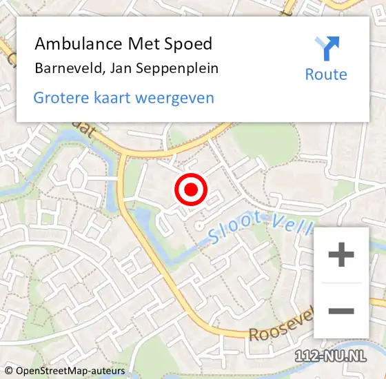 Locatie op kaart van de 112 melding: Ambulance Met Spoed Naar Barneveld, Jan Seppenplein op 20 mei 2019 08:31
