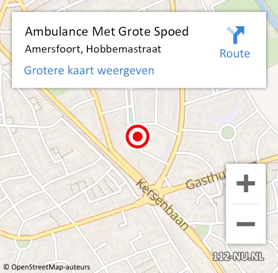 Locatie op kaart van de 112 melding: Ambulance Met Grote Spoed Naar Amersfoort, Hobbemastraat op 1 april 2014 18:42