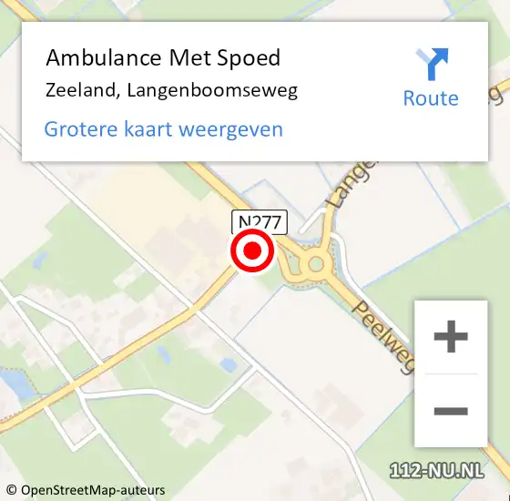 Locatie op kaart van de 112 melding: Ambulance Met Spoed Naar Zeeland, Langenboomseweg op 20 mei 2019 09:41