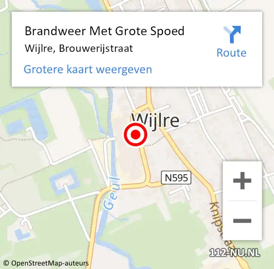 Locatie op kaart van de 112 melding: Brandweer Met Grote Spoed Naar Wijlre, Brouwerijstraat op 20 mei 2019 14:05