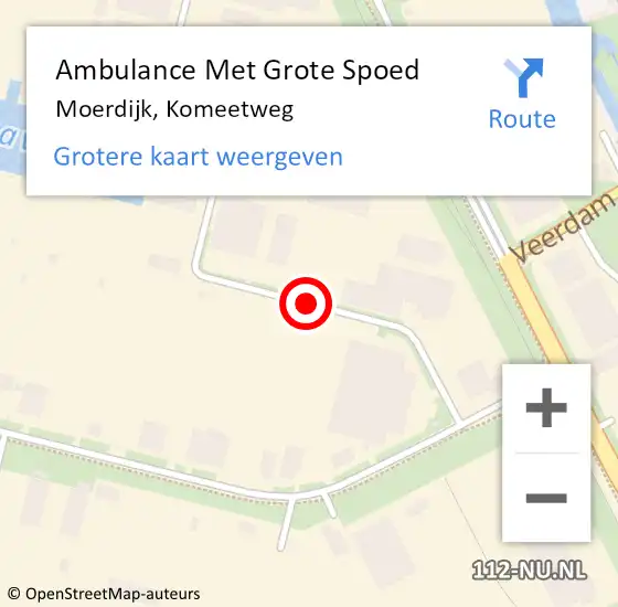 Locatie op kaart van de 112 melding: Ambulance Met Grote Spoed Naar Moerdijk, Komeetweg op 20 mei 2019 16:13