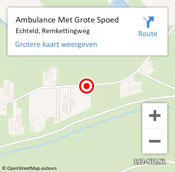 Locatie op kaart van de 112 melding: Ambulance Met Grote Spoed Naar Echteld, Remkettingweg op 20 mei 2019 17:18