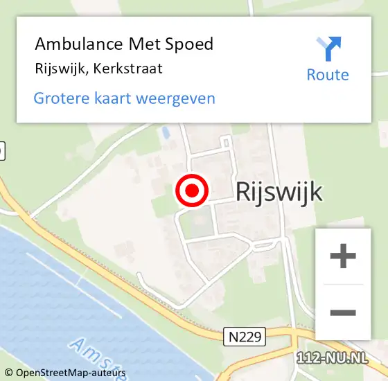 Locatie op kaart van de 112 melding: Ambulance Met Spoed Naar Rijswijk, Kerkstraat op 20 mei 2019 17:55