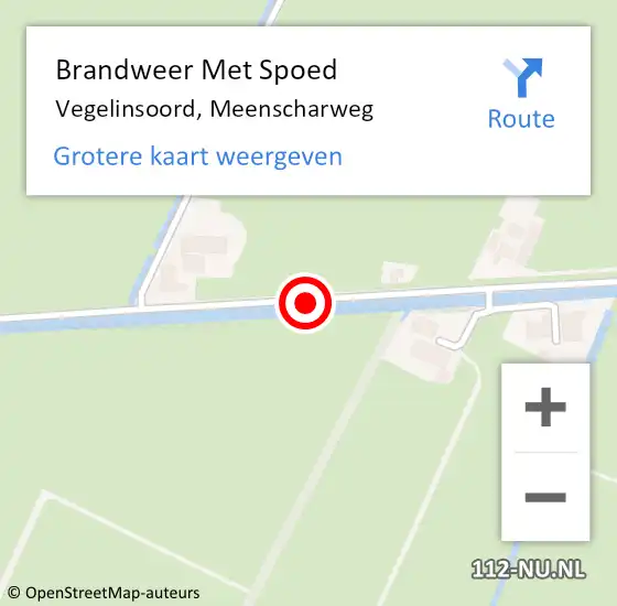 Locatie op kaart van de 112 melding: Brandweer Met Spoed Naar Vegelinsoord, Meenscharweg op 20 mei 2019 21:28