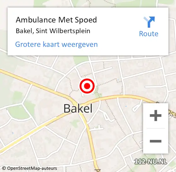 Locatie op kaart van de 112 melding: Ambulance Met Spoed Naar Bakel, Sint Wilbertsplein op 21 mei 2019 03:20