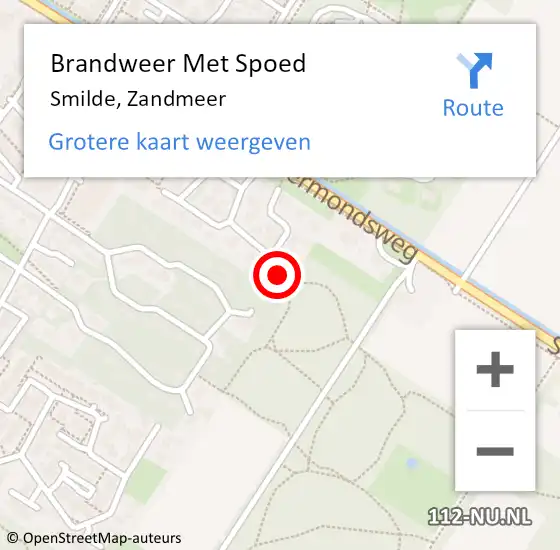 Locatie op kaart van de 112 melding: Brandweer Met Spoed Naar Smilde, Zandmeer op 1 april 2014 20:45