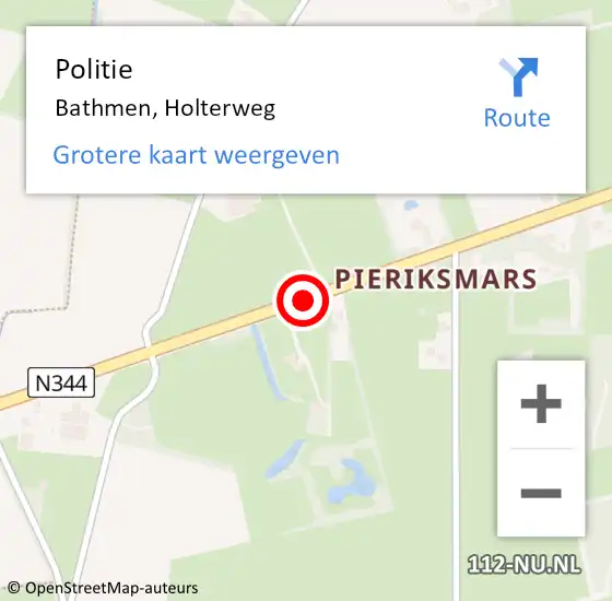 Locatie op kaart van de 112 melding: Politie Bathmen, Holterweg op 21 mei 2019 07:51