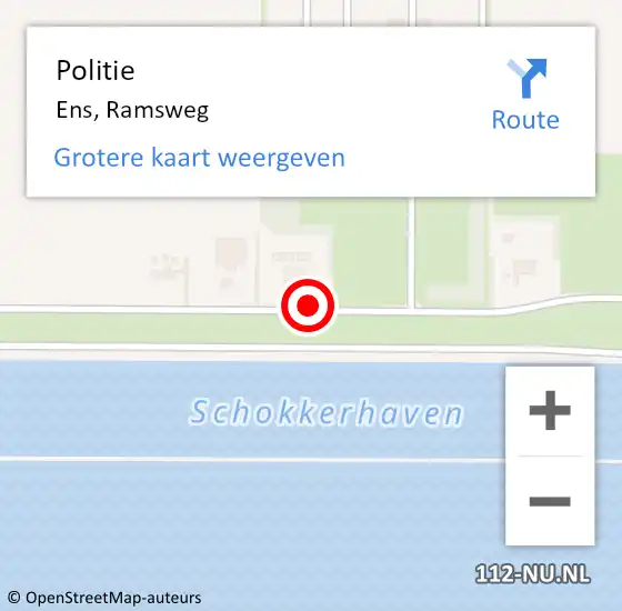 Locatie op kaart van de 112 melding: Politie Ens, Ramsweg op 21 mei 2019 10:35