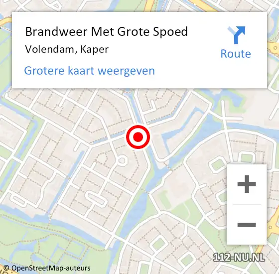 Locatie op kaart van de 112 melding: Brandweer Met Grote Spoed Naar Volendam, Kaper op 21 mei 2019 10:53