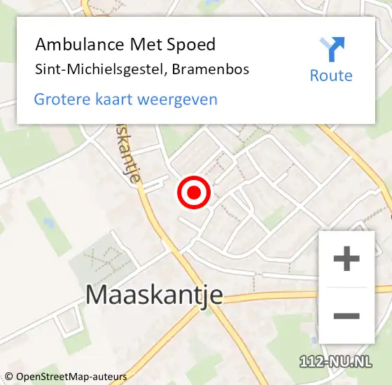 Locatie op kaart van de 112 melding: Ambulance Met Spoed Naar Sint-Michielsgestel, Bramenbos op 21 mei 2019 12:09