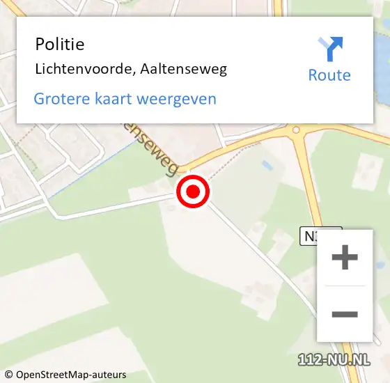 Locatie op kaart van de 112 melding: Politie Lichtenvoorde, Aaltenseweg op 21 mei 2019 12:13