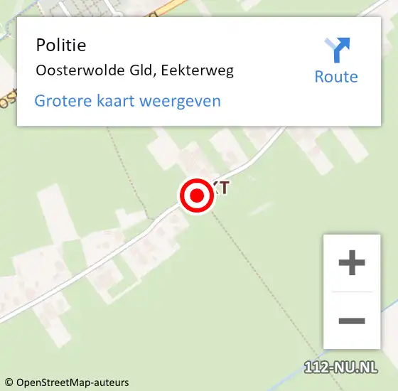 Locatie op kaart van de 112 melding: Politie Oosterwolde Gld, Eekterweg op 21 mei 2019 12:27