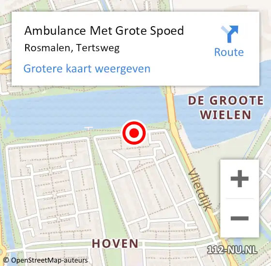 Locatie op kaart van de 112 melding: Ambulance Met Grote Spoed Naar Rosmalen, Tertsweg op 21 mei 2019 12:36