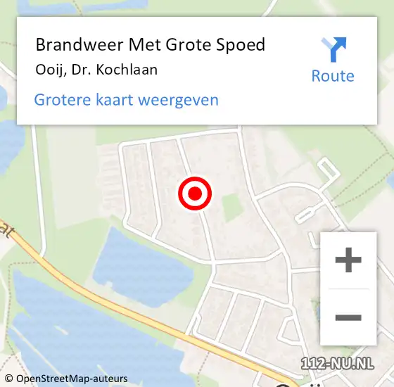 Locatie op kaart van de 112 melding: Brandweer Met Grote Spoed Naar Ooij, Dr. Kochlaan op 21 mei 2019 12:48