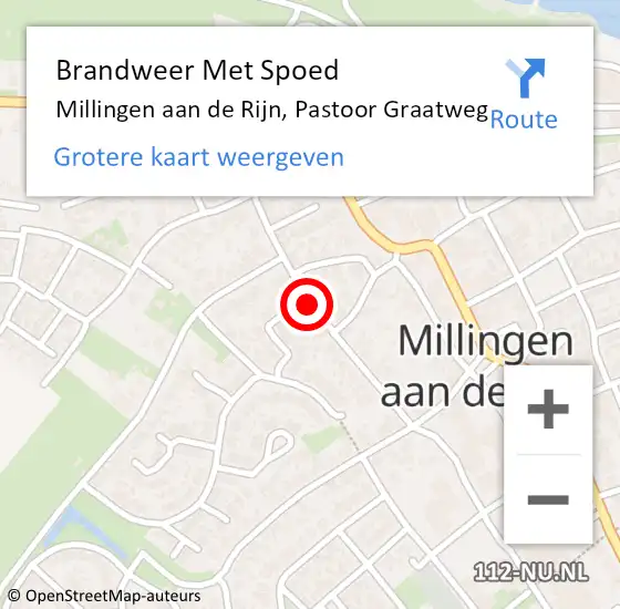 Locatie op kaart van de 112 melding: Brandweer Met Spoed Naar Millingen aan de Rijn, Pastoor Graatweg op 21 mei 2019 13:05