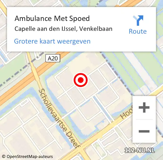 Locatie op kaart van de 112 melding: Ambulance Met Spoed Naar Capelle aan den IJssel, Venkelbaan op 21 mei 2019 13:55