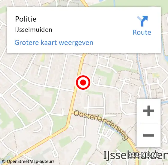 Locatie op kaart van de 112 melding: Politie IJsselmuiden op 21 mei 2019 14:17