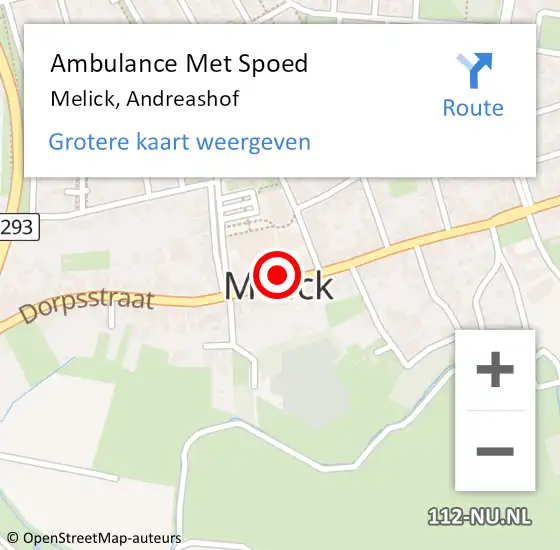 Locatie op kaart van de 112 melding: Ambulance Met Spoed Naar Melick, Andreashof op 21 mei 2019 14:46