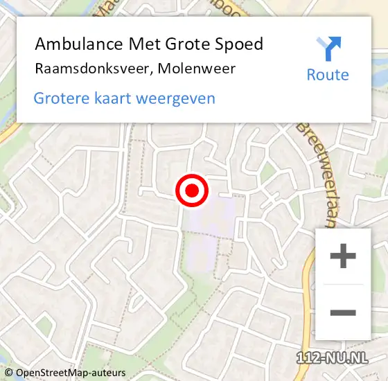 Locatie op kaart van de 112 melding: Ambulance Met Grote Spoed Naar Raamsdonksveer, Molenweer op 21 mei 2019 16:01