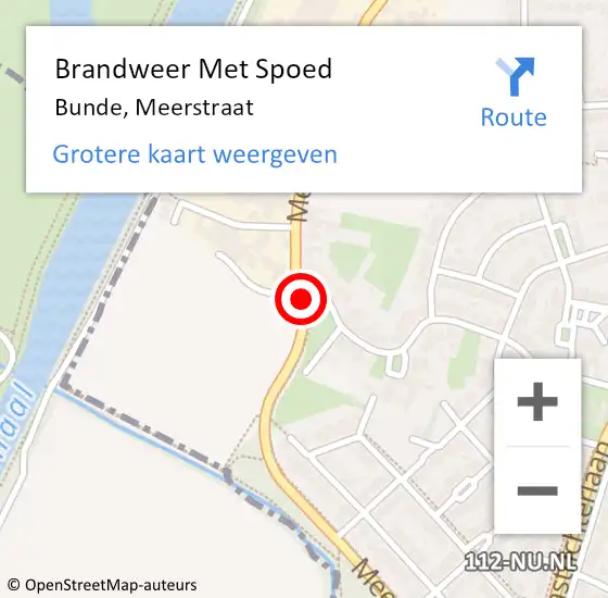 Locatie op kaart van de 112 melding: Brandweer Met Spoed Naar Bunde, Meerstraat op 21 mei 2019 16:39