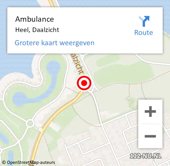 Locatie op kaart van de 112 melding: Ambulance Heel, Daalzicht op 21 mei 2019 17:34