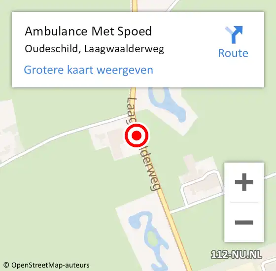 Locatie op kaart van de 112 melding: Ambulance Met Spoed Naar Oudeschild, Laagwaalderweg op 21 mei 2019 17:41