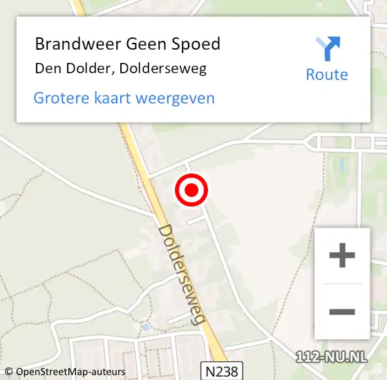 Locatie op kaart van de 112 melding: Brandweer Geen Spoed Naar Den Dolder, Dolderseweg op 21 mei 2019 17:53