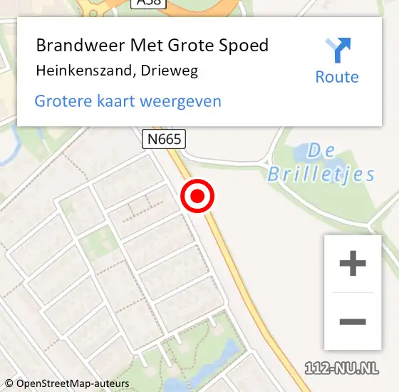 Locatie op kaart van de 112 melding: Brandweer Met Grote Spoed Naar Heinkenszand, Drieweg op 21 mei 2019 19:06