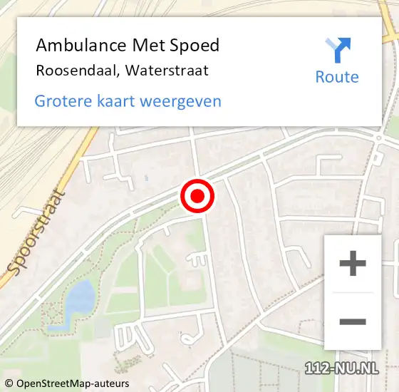 Locatie op kaart van de 112 melding: Ambulance Met Spoed Naar Roosendaal, Waterstraat op 21 mei 2019 19:19