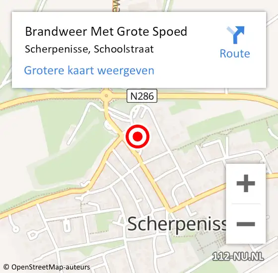 Locatie op kaart van de 112 melding: Brandweer Met Grote Spoed Naar Scherpenisse, Schoolstraat op 21 mei 2019 21:31