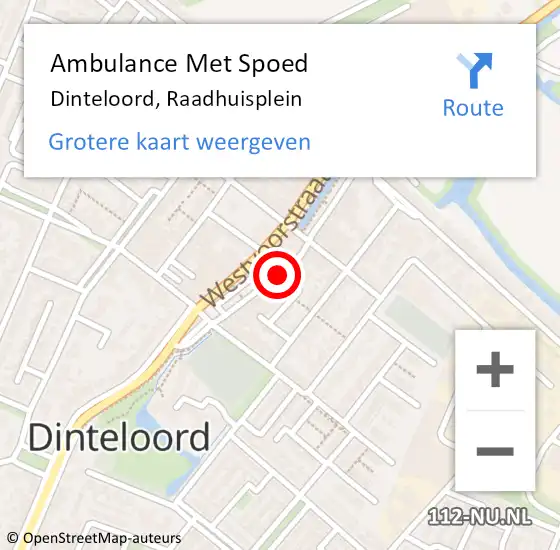 Locatie op kaart van de 112 melding: Ambulance Met Spoed Naar Dinteloord, Raadhuisplein op 21 mei 2019 22:02