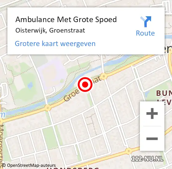 Locatie op kaart van de 112 melding: Ambulance Met Grote Spoed Naar Oisterwijk, Groenstraat op 21 mei 2019 22:16