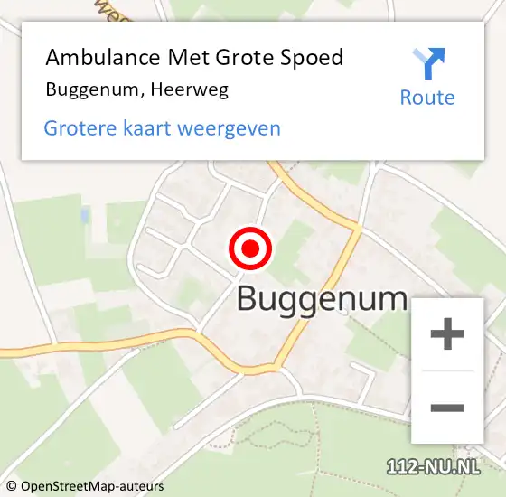 Locatie op kaart van de 112 melding: Ambulance Met Grote Spoed Naar Buggenum, Heerweg op 21 mei 2019 23:35