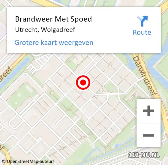 Locatie op kaart van de 112 melding: Brandweer Met Spoed Naar Utrecht, Wolgadreef op 22 mei 2019 02:00