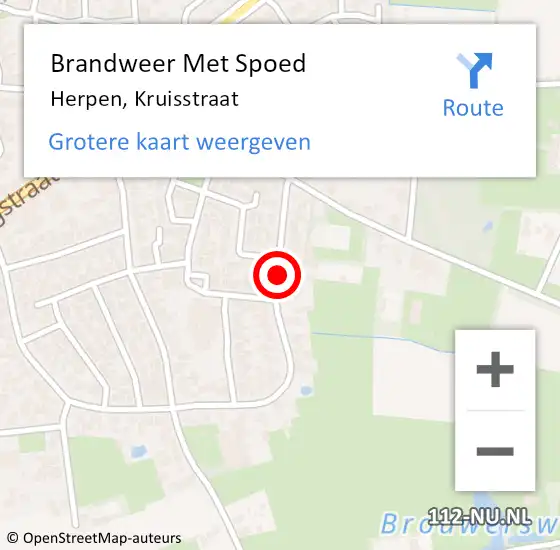 Locatie op kaart van de 112 melding: Brandweer Met Spoed Naar Herpen, Kruisstraat op 22 mei 2019 10:04