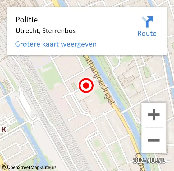 Locatie op kaart van de 112 melding: Politie Utrecht, Sterrenbos op 22 mei 2019 11:04