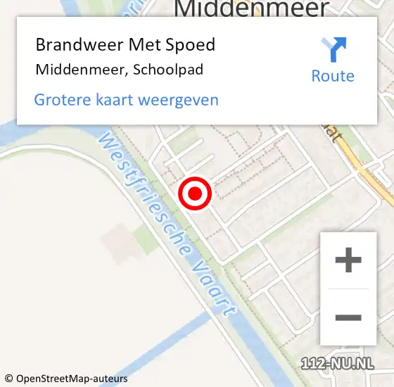 Locatie op kaart van de 112 melding: Brandweer Met Spoed Naar Middenmeer, Schoolpad op 22 mei 2019 11:31