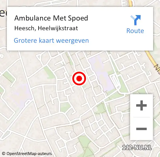 Locatie op kaart van de 112 melding: Ambulance Met Spoed Naar Heesch, Heelwijkstraat op 22 mei 2019 11:48